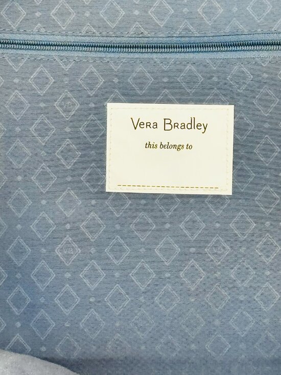 Vera Bradley Essential Large Backpack Blue Cat\'s Meow Zipper NWT Rear Strap main image 5
